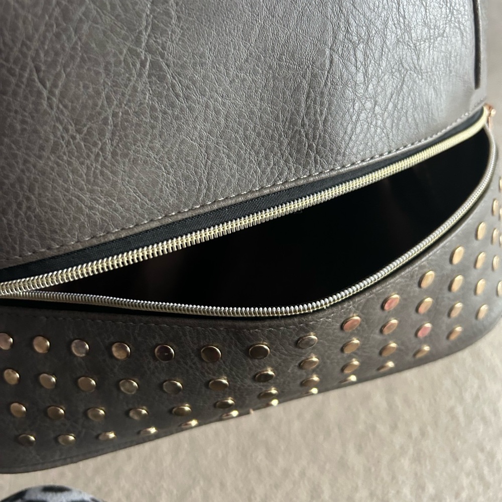 Gray Studded Backpack - Picture 5 of 6